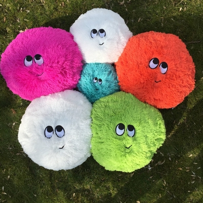 24'' Diameter Inflatable Funny Face Furry Ball With Eyes Polyester Outer Skin for Fun