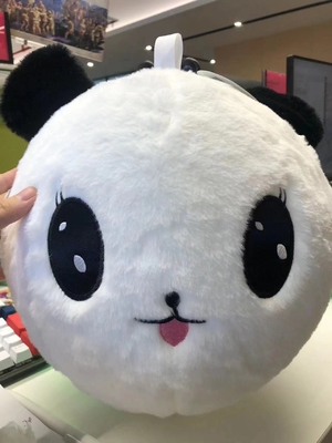 Polyester Fuzzy Panda Bear Inflatable Toy Ball 9&quot; Diameter for Children
