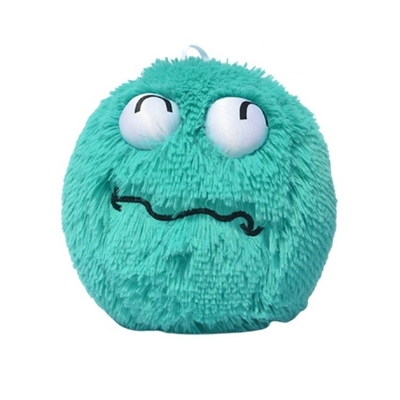 Logo Embroidery 23cm Fuzzy Ball with Smiley Face OEM/ODM Aceptable Embroidery Logo