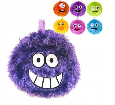 Unisex 6&quot; Purple Furry Monster Plush Round Ball Stuffed Animal Toy Alien PVC Inner Ball Material