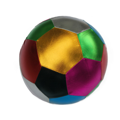 Unisex Assortment of Metallic Fabric Bouncing Inflatable Toy Balls Purple Gold and Green