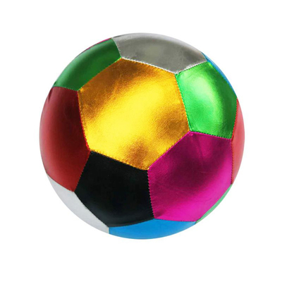 Unisex Assortment of Metallic Fabric Bouncing Inflatable Toy Balls Purple Gold and Green