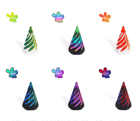 PLA 3D Printed Vortex Thread Illusion Pass Through Pyramid Fidget Toy for Kids and Adults