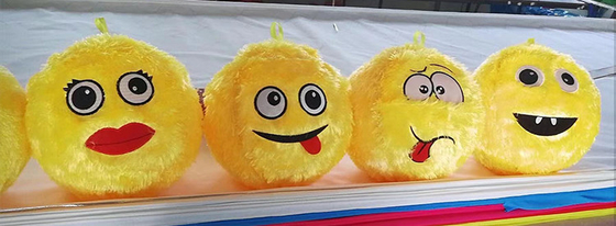 6&quot; Inflatable Face Balls Diameter 20'' Fluffy Emoj Balls for Children