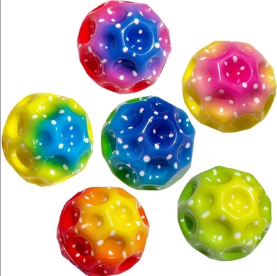 Multi-colors Extreme Pu Foam High Bounce Balls Rainbow Moon Space Ball for Kids Play