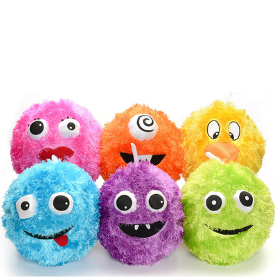 9'' Diameter Polyester Plush Smile Face Bouncing Balls for Customers
