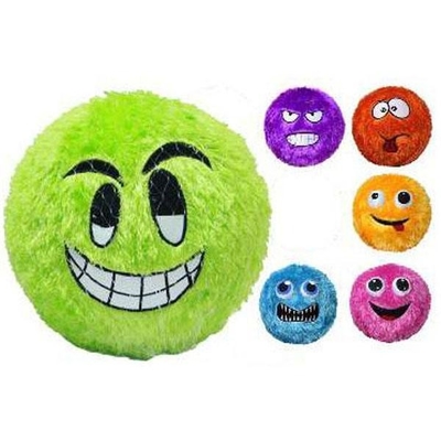 9'' Diameter Polyester Plush Smile Face Bouncing Balls for Customers