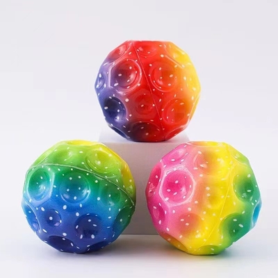 Indoor Outdoor Play Space Galaxy Bouncy Ball Stress Ball for Hand-eye Coordination