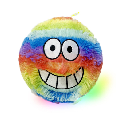 Inner Ball Material PVC Plush Rainbow Face Fur Ball Mascot for Custom Requirements