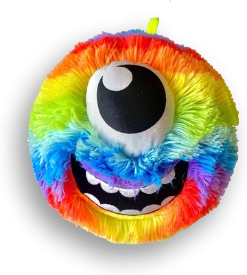 Inner Ball Material PVC Plush Rainbow Face Fur Ball Mascot for Custom Requirements