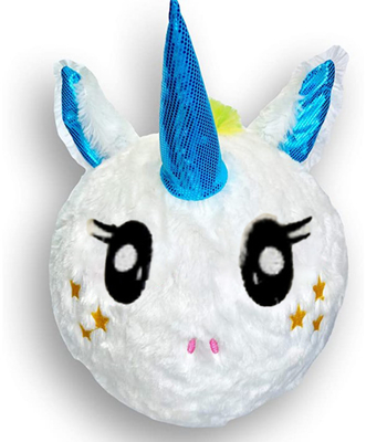 Furry Friendz Plush Unicorn Inflatable Ball Toy White 9 inch for Your Little Ones