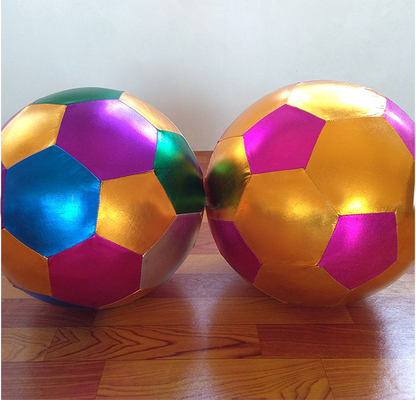 Shiny Cloth Inflatable Beach Toy Ball 40 Cm Diameter OEM ODM Accepted Customized Design