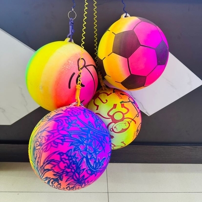Toy Market 10&quot; Neon Rainbow Ball with Keyring Customized LOGO