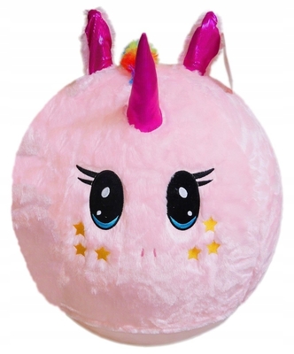 Outdoor Fun Essential Unisex Jumping Ball with Fluffy Plush Cover and Rainbow Design