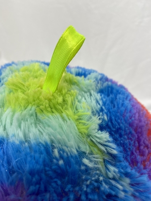 OEM ODM Accepted Children Smiley Happy Face Inflatable Furry Ball with 3D Eyes Rainbow Age Range 5-7 Years