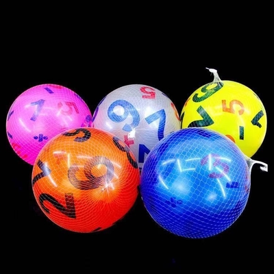 Customized 22.5cm Plastic Inflatable Football for Embossed Printing in Outdoor Games