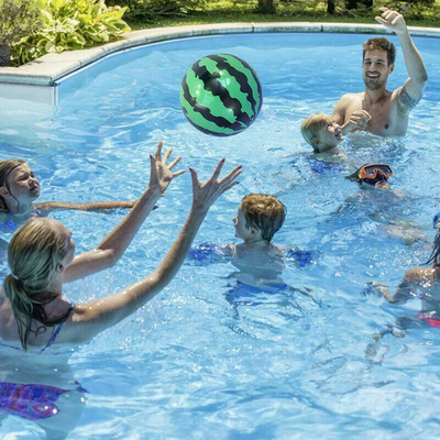 Customized 22.5cm Plastic Inflatable Football for Embossed Printing in Outdoor Games