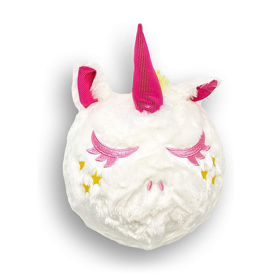 Unisex Soft Rainbow Inflatable Unicorn Ball 10&quot; Plush Toy with Pump and PVC Inner Ball Material