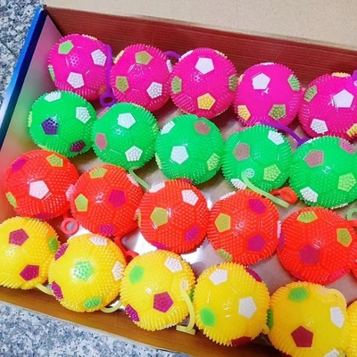 Rubber TPR Flashing Spikey Bouncing Yoyo Toy Ball in Multi-colors Great for Stress Relief