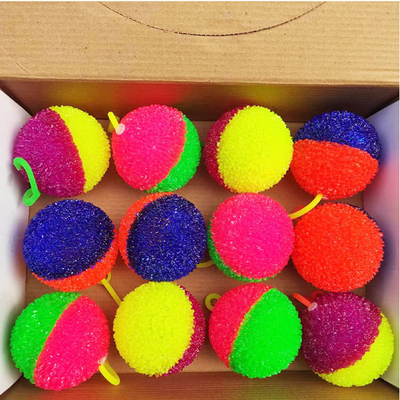 EN71 Certified Sensory Builder Light Up LED Spiky Squeaking Bouncy Ball 6.5CM/7.5CM