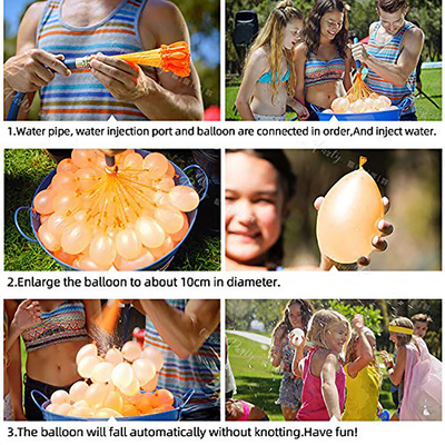 Tropical Party Balloons Self-Sealing Water Balloons 3 Pack for Age Range 5-7 Years