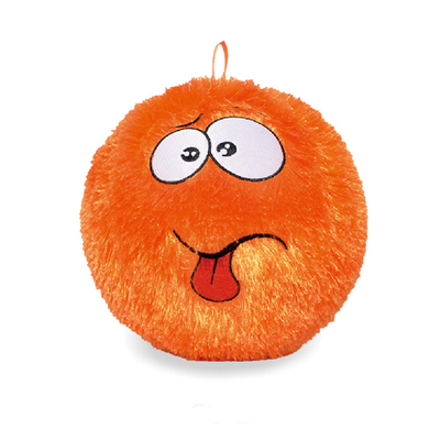 Unisex Fuzz Happy And Ugly Faces Plush Toy Ball Inflatable Bouncing Fabric Pvc Ball