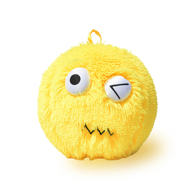 Polyester Outer Skin Material 9&quot; Fuzzy Face Inflatable Light Bouncing Soft Ball Toys For Baby