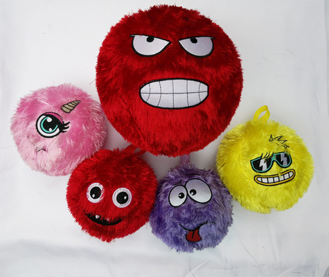 Unisex Safety Soft Red Plush Baby Toy Pvc Inflatable Balls with Plush Gender-Neutral