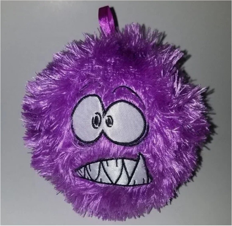 Unisex 6&quot; Purple Furry Monster Plush Round Ball Stuffed Animal Toy Alien PVC Inner Ball Material