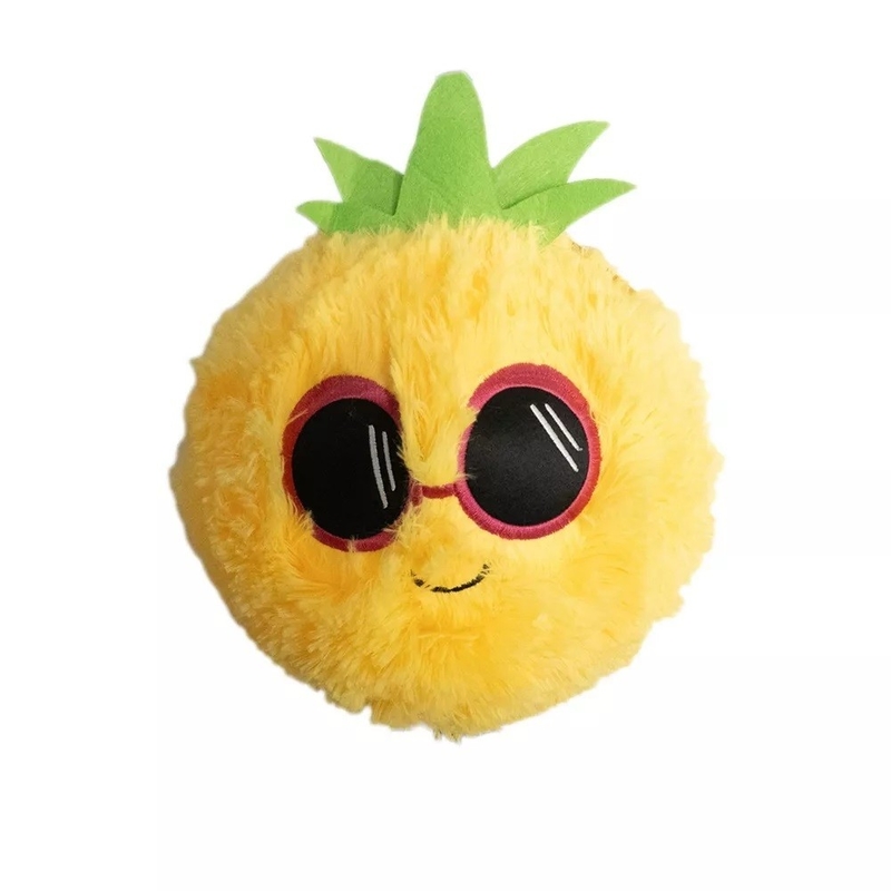 10&quot; Yellow Pineapple Plush Toy Stuffed Animal with PVC Inner Ball and Polyester Outer Skin