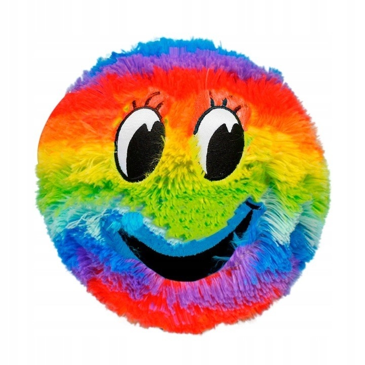 Inner Ball Material PVC Plush Rainbow Face Fur Ball Mascot for Custom Requirements