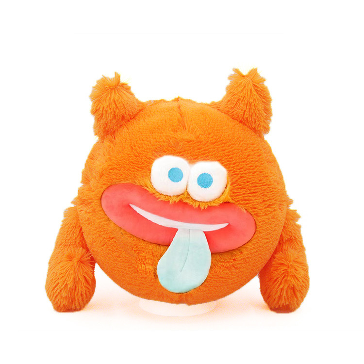 Skip Ball Inflatable Emoj Character Soft Plush Ball Funny Face Furry Neon Emoj Ball