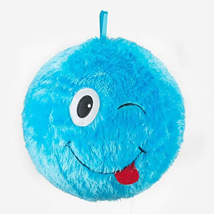Unisex Fuzz Happy And Ugly Faces Plush Toy Ball Inflatable Bouncing Fabric Pvc Ball