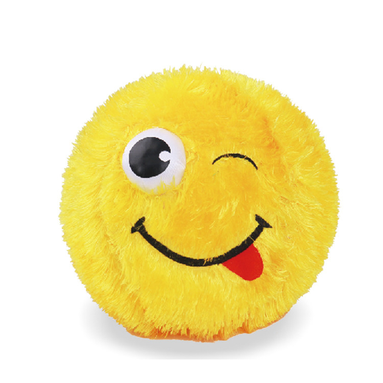 Polyester Outer Skin Material 9&quot; Fuzzy Face Inflatable Light Bouncing Soft Ball Toys For Baby